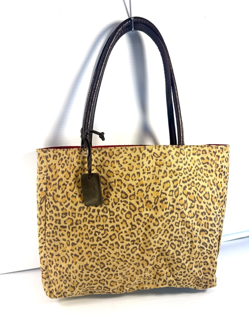 Neiman Marcus Leopard Print Tote with Dark Brown Handles